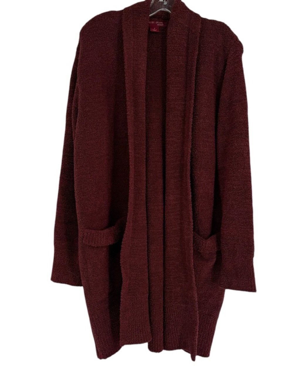 Barefoot Dreams CozyChic Cardigan Sweater Size S Shawl Collar Red Longline